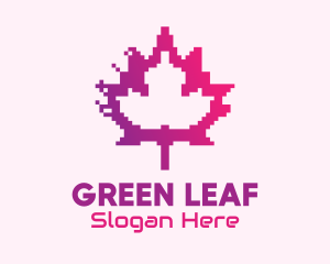 Canadian Gaming  Pixel Leaf logo design