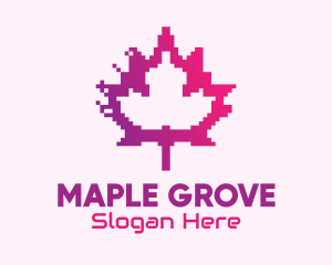 Canadian Gaming  Pixel Leaf logo design