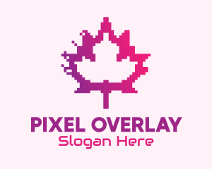 Canadian Gaming  Pixel Leaf logo design