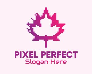 Canadian Gaming  Pixel Leaf logo design