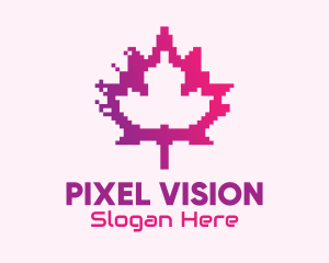 Canadian Gaming  Pixel Leaf logo design