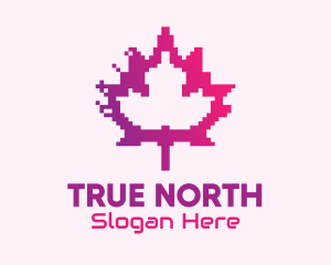 Canadian Gaming  Pixel Leaf logo design