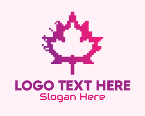 Canadian Gaming  Pixel Leaf Logo