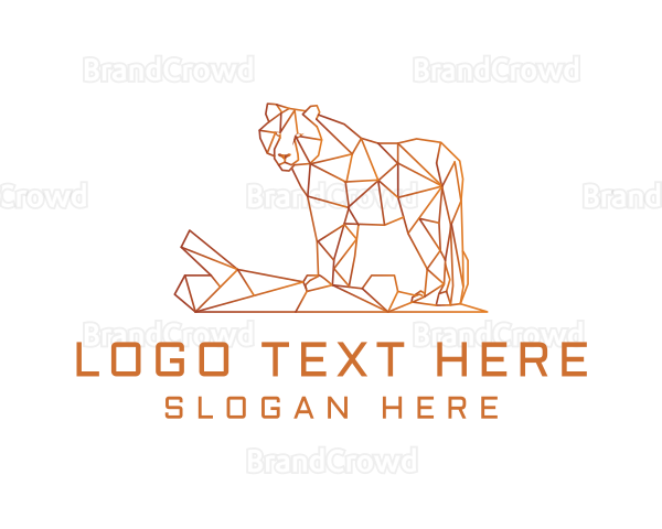 Golden Geometrical Tiger Logo