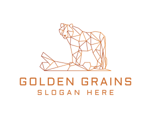 Golden Geometrical Tiger logo design