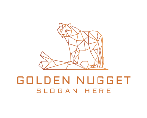 Golden Geometrical Tiger logo design