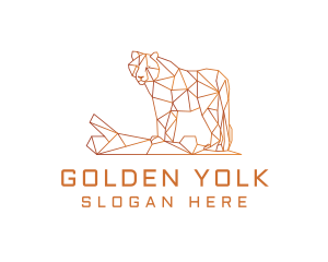 Golden Geometrical Tiger logo design