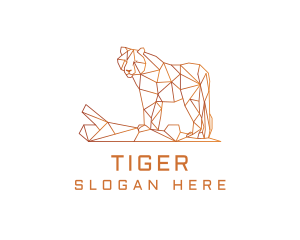 Golden Geometrical Tiger logo design