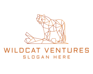 Wildcat - Golden Geometrical Tiger logo design