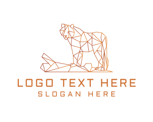 Geometrical - Golden Geometrical Tiger logo design