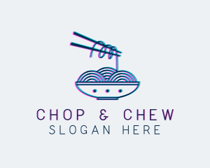 Bowls - Noodle Bowl Chopsticks logo design
