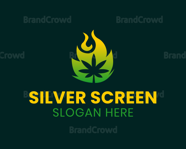 Burning Cannabis Leaf Logo