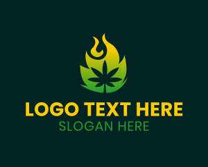 Marijuana - Burning Cannabis Leaf logo design