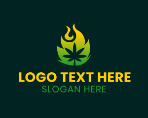 Herb - Burning Cannabis Leaf logo design