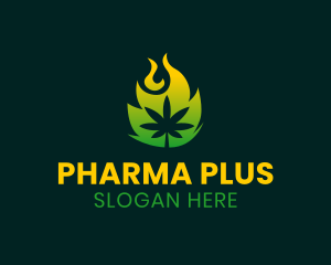 Drugs - Burning Cannabis Leaf logo design