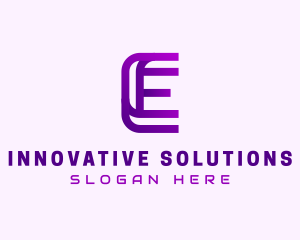 Modern Technology Letter E  Logo