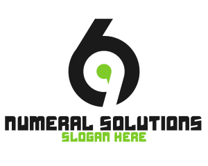 Numeral - Green Apostrophe Number 69 logo design