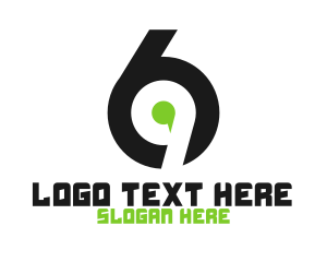 Text Message - Green Apostrophe Number 69 logo design