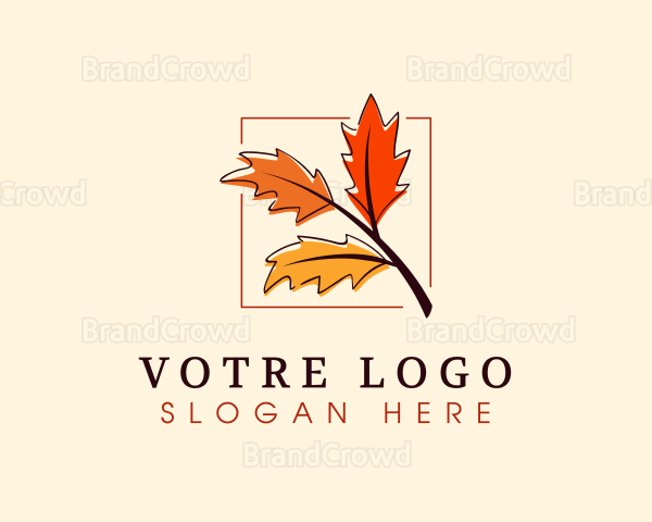 Autumn Season Leaves Logo