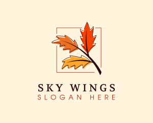 Dried - Autumn Season Leaves logo design