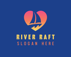 Gradient Heart Sailboat  logo design