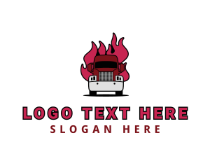 Trucker - Blazing Freight Truck logo design