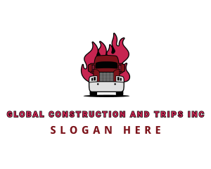 Trailer - Blazing Freight Truck logo design