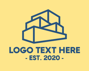 Land - Blue Storage Warehouse Depot Building logo design