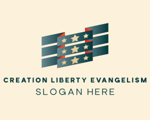 Patriotic Stars Flag logo design