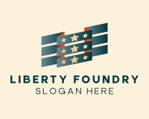 Patriotic Stars Flag logo design