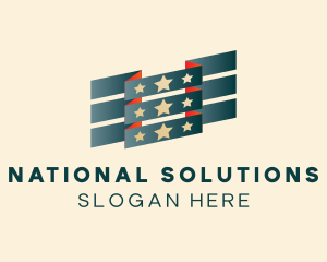 Patriotic Stars Flag logo design