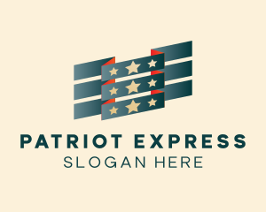 Patriotic Stars Flag logo design