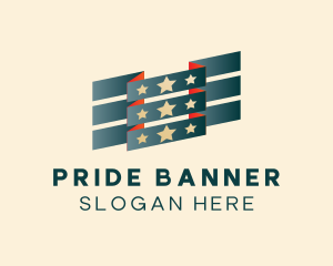 Patriotic Stars Flag logo design