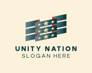 Patriotic Stars Flag logo design