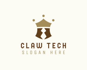 Crown King Crab Claw logo design