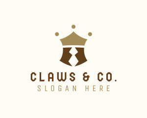 Crown King Crab Claw logo design