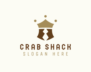 Crown King Crab Claw logo design