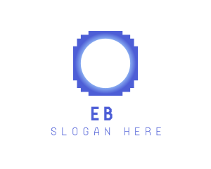 Circle - Blue Digital Letter O logo design