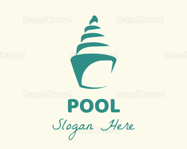 Green Seashell Cupcake Logo