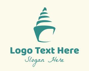 Sweet - Green Seashell Cupcake logo design