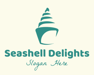 Seashell - Green Seashell Cupcake logo design