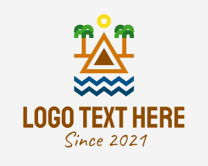 Tropical Island Outline  Logo