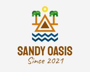 Tropical Island Outline  logo design