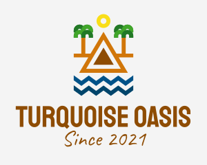 Tropical Island Outline  logo design