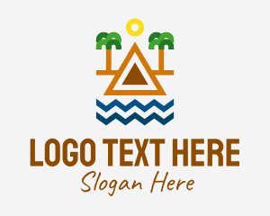 Tropical Island Outline  Logo
