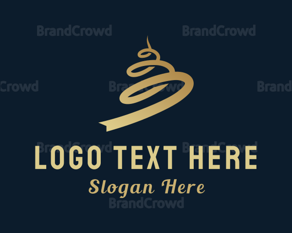 Gradient Gold Ribbon Logo