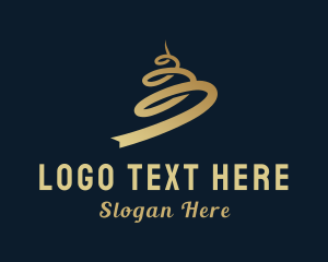 Golden - Gradient Gold Ribbon logo design