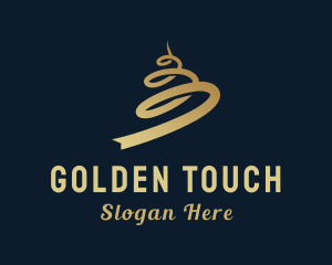 Gradient Gold Ribbon logo design