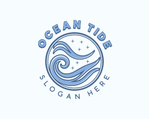 Ocean Surfing Tide logo design