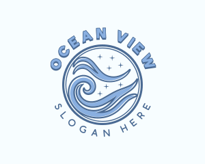 Ocean Surfing Tide logo design